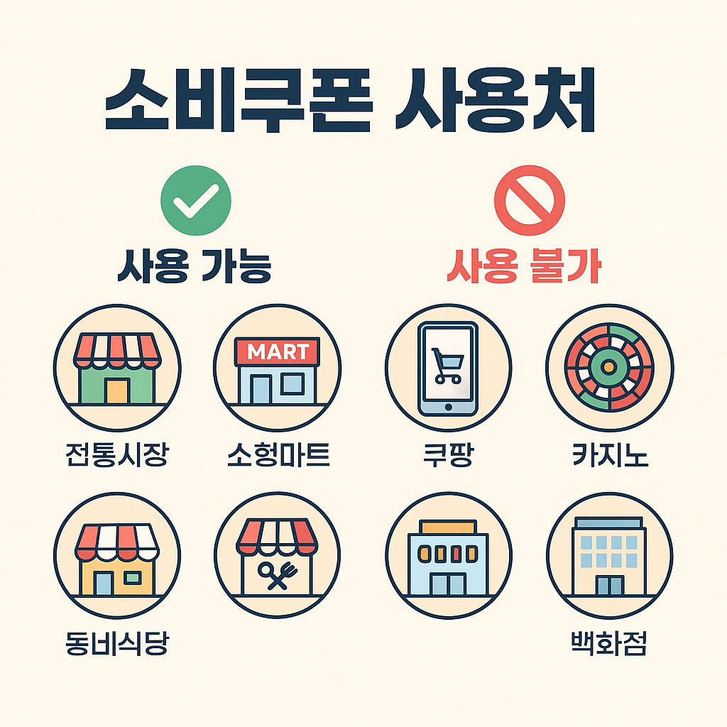 소비쿠폰 사용처를 보여주는 인포그래픽